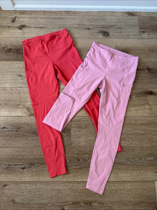 CRZ YOGA Pants - CRZ YOGA Girls' Pink and Coral Active Leggings with Side Pockets